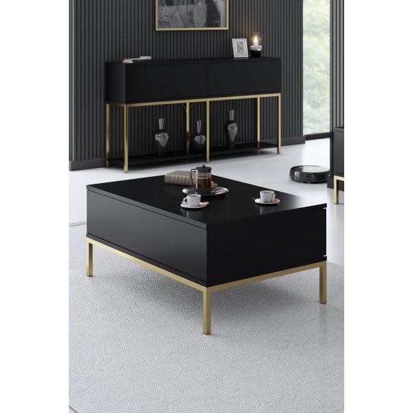 Table basse Lord 90 x 60 cm - Noir/or Table basse Lord 90 x 60 cm - Noir/or