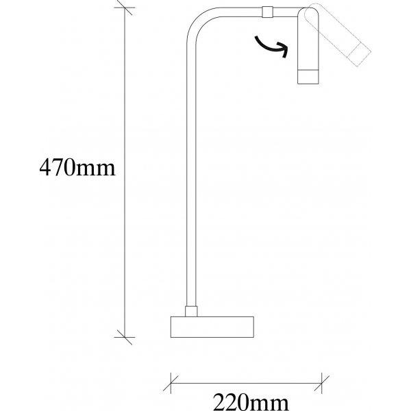 Ur bordslampa - Svart Ur bordslampa - Svart