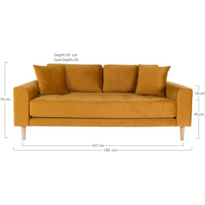 Lido 2,5-sits soffa - Gul