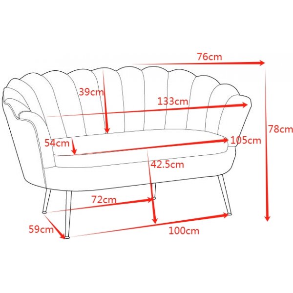 Soffa i brun sammet - Kingsley Soffa i brun sammet - Kingsley