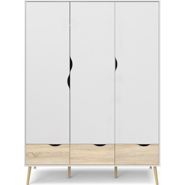 Armoire Oslo  3 portes - Blanc/chne
