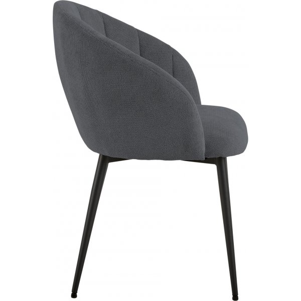 Daniella karmstol - Grå chenille/matt svart Daniella karmstol - Grå chenille/matt svart