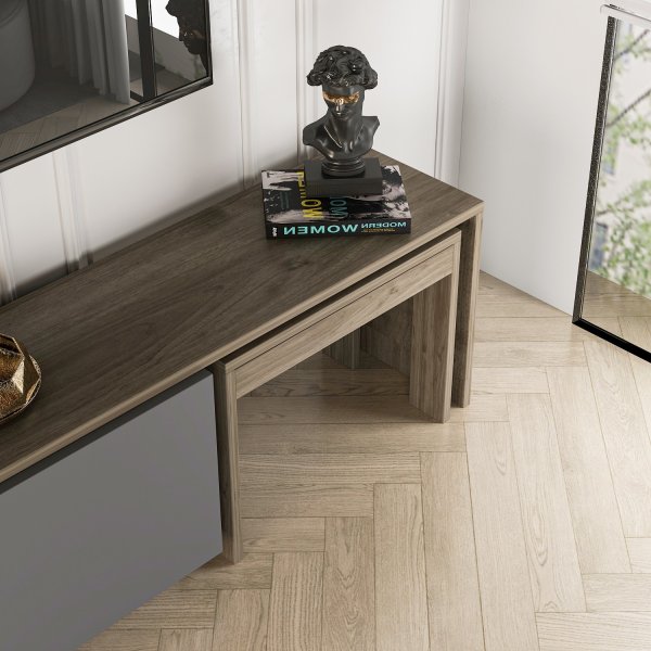 Meuble TV Oslo - Anthracite/noyer Meuble TV Oslo - Anthracite/noyer