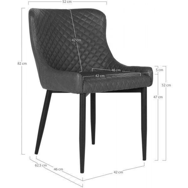 Boston Matstol - Mrkgr/svart