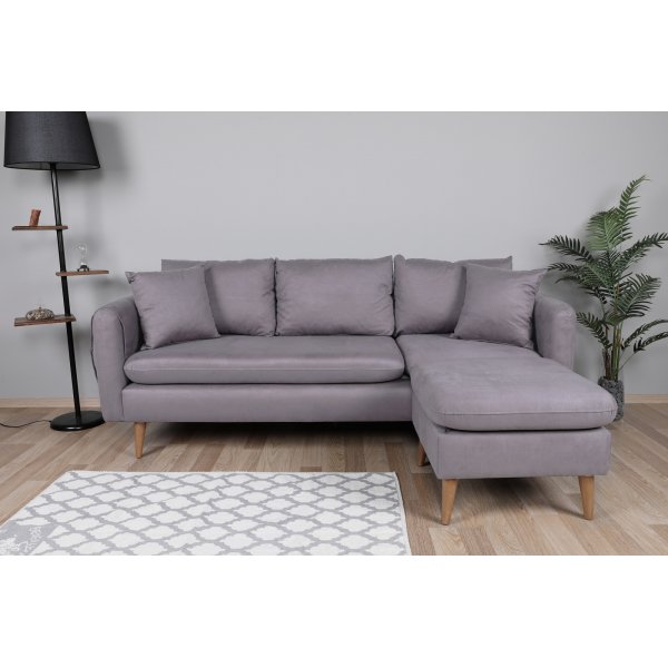 Canap divan droit Sofia - Gris