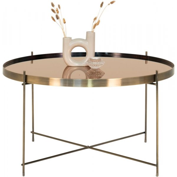 Table basse Venezia 70 x 70 cm - Laiton/verre Table basse Venezia 70 x 70 cm - Laiton/verre
