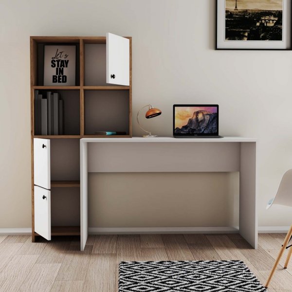 Bureau Silence 156,8 x 51,5 cm, gauche - Blanc/chne