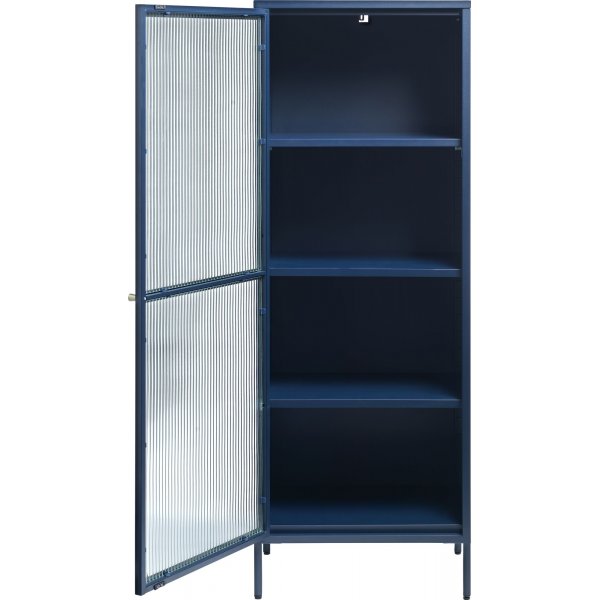 Armoire métal bleu foncé Dobb avec porte vitrée H160 cm Armoire métal bleu foncé Dobb avec porte vitrée H160 cm