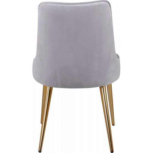 Chaise de salle à manger Alice Deluxe - Gris clair/laiton Chaise de salle à manger Alice Deluxe - Gris clair/laiton