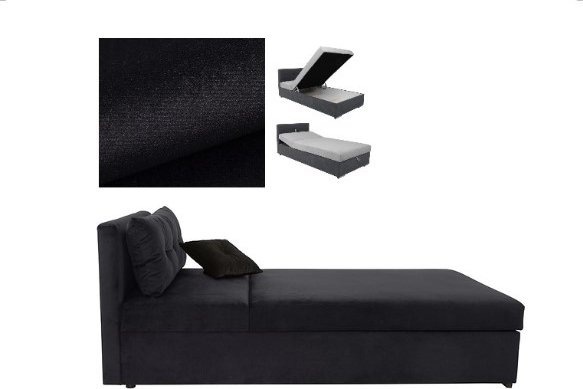 Rico bedbank - Zwart