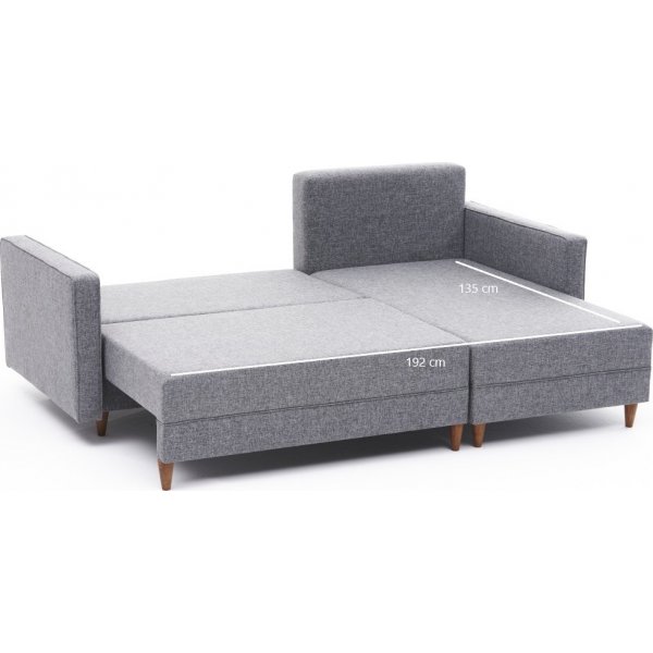 Aydam slaapbank rechts - Lichtgrijs