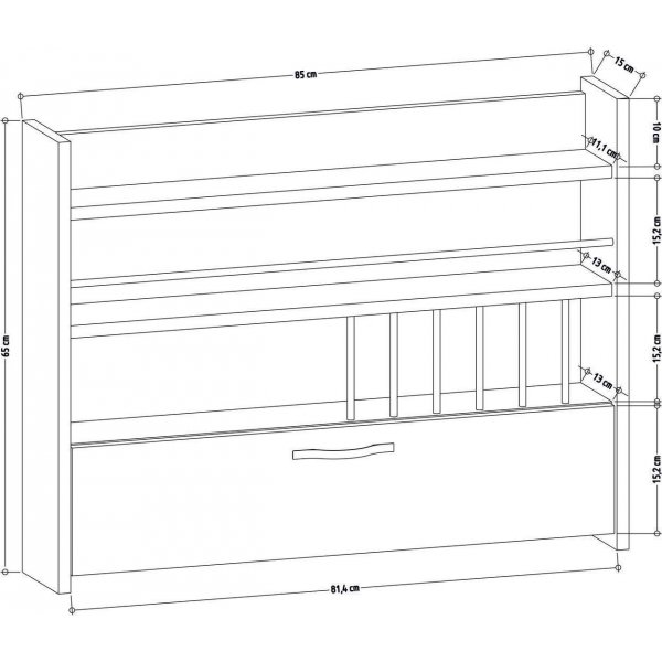 Knott wandplank - Eiken