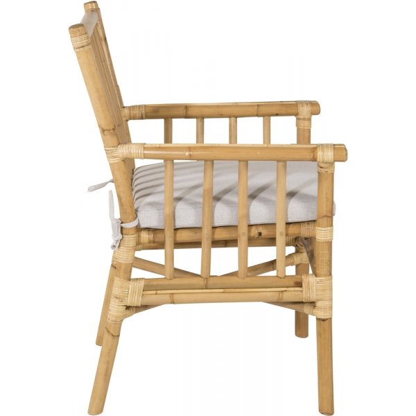 Fauteuil en cannage - Gris Clair/Naturel Fauteuil en cannage - Gris Clair/Naturel