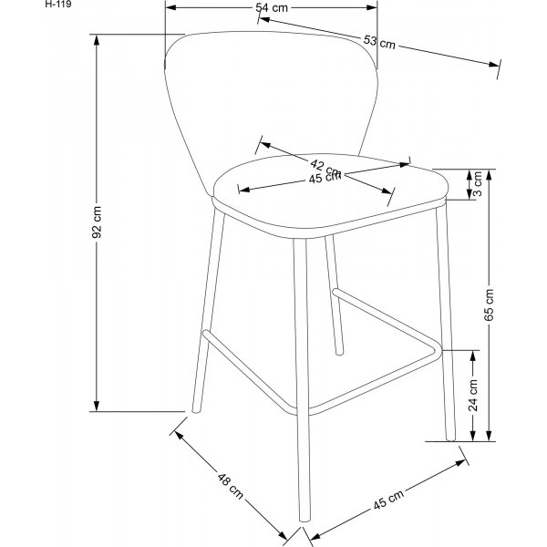 Pelican barstol 119 - Cream Pelican barstol 119 - Cream