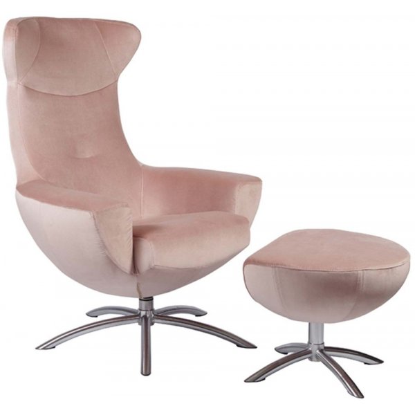 Hjellegjerde Baloo fåtölj - Rosa/borstat stål Hjellegjerde Baloo fåtölj - Rosa/borstat stål