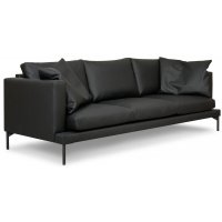 Davis 3-sits soffa - Svart (återvunnet läder) Davis 3-sits soffa - Svart (återvunnet läder)