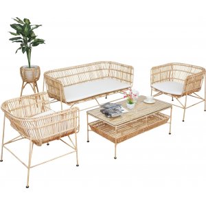 Galice utemöbelgrupp i rotting - Natur/metall Galice utemöbelgrupp i rotting - Natur/metall