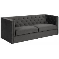 Chesterfield Milano 3-sits soffa - Mörkgrå sammet Chesterfield Milano 3-sits soffa - Mörkgrå sammet