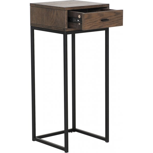 Regal sngbord - Brunlackad ekfanr/svart