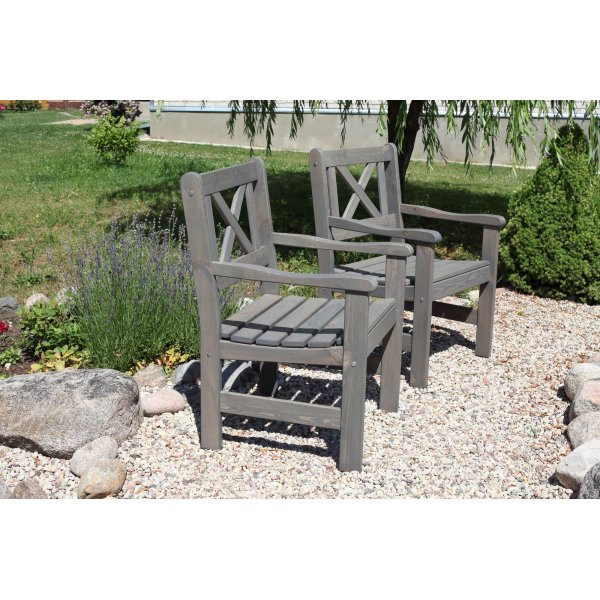 Fauteuil d'extrieur Bollns - Gris + Dtachant pour meubles