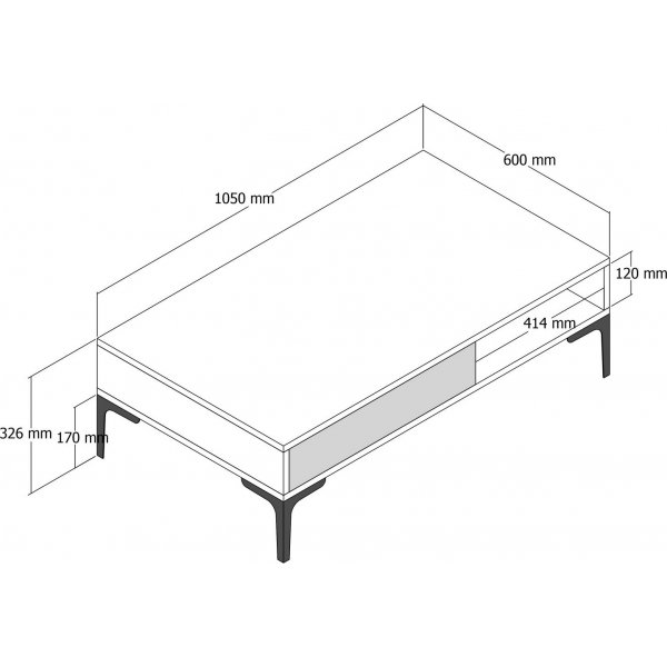 Table basse Istanbul 105 x 60 cm - Blanc