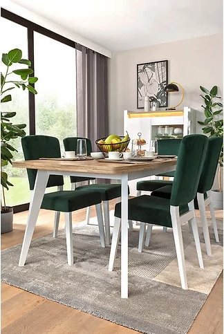 Table à manger Alameda 160-200 x 90 cm - Chêne Westminster/blanc Table à manger Alameda 160-200 x 90 cm - Chêne Westminster/blanc