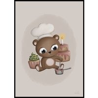 BAKING BABY BEAR - Poster 50x70 cm BAKING BABY BEAR - Poster 50x70 cm