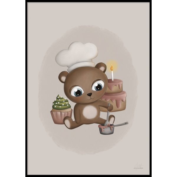 BAKING BABY BEAR - Poster 50x70 cm
