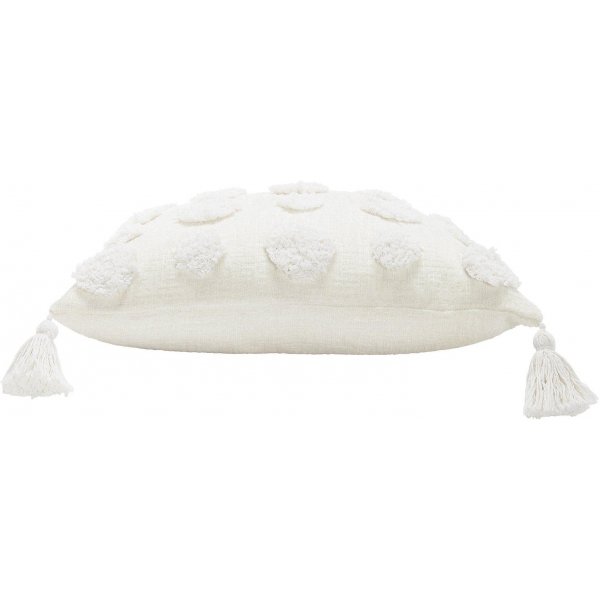 Pom kussenhoes 45 x 45 cm - Gebroken wit