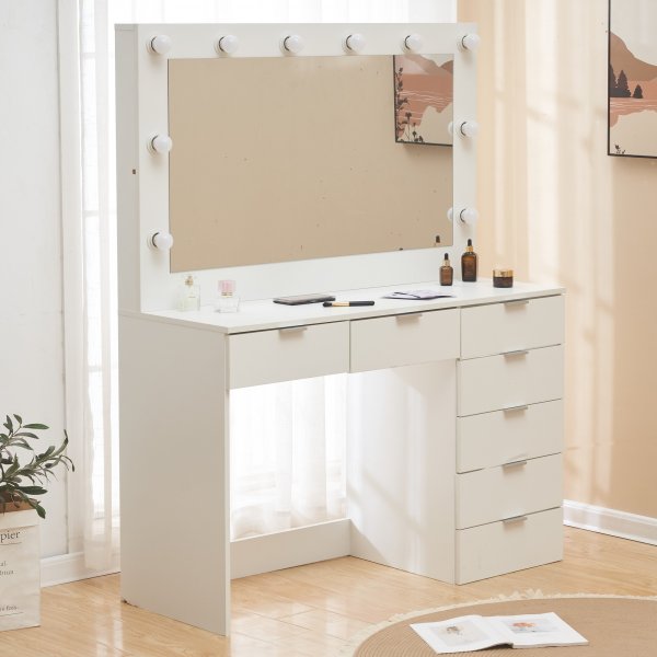 Kaptafel met verlichting en opbergruimte / Gigi