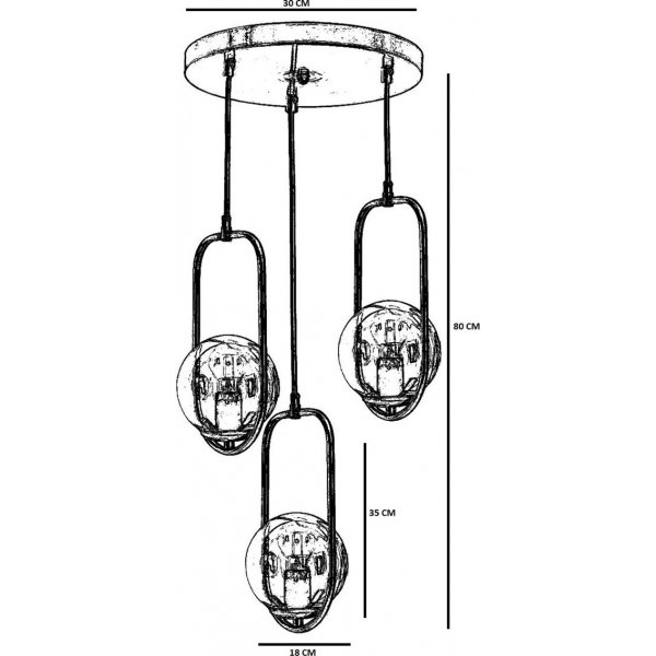 Plafonnier Helper 3 - Blanc/cuivre