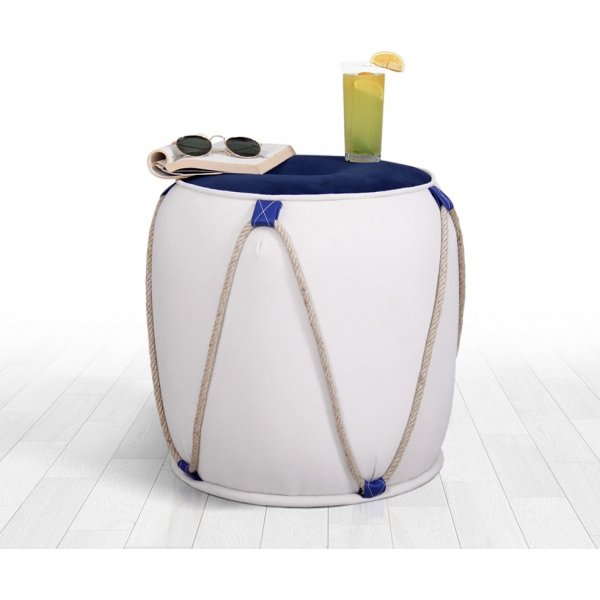 Pouf Fora 2 - Bleu/blanc Pouf Fora 2 - Bleu/blanc