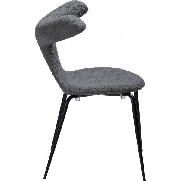 Chaise de salle à manger Bull - Pierre bouclée/noir Chaise de salle à manger Bull - Pierre bouclée/noir