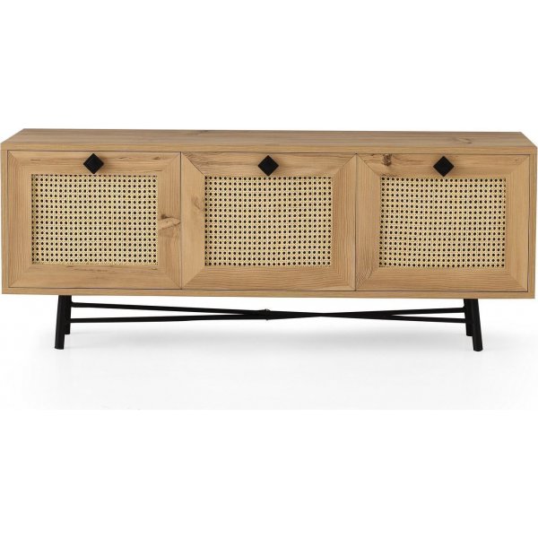 Banc mdia Alcazar 140 cm - Chne/noir