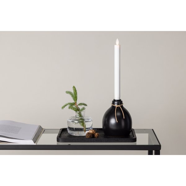 Bougeoir LED Ulricehamn 32 x 12 cm - Noir/Blanc