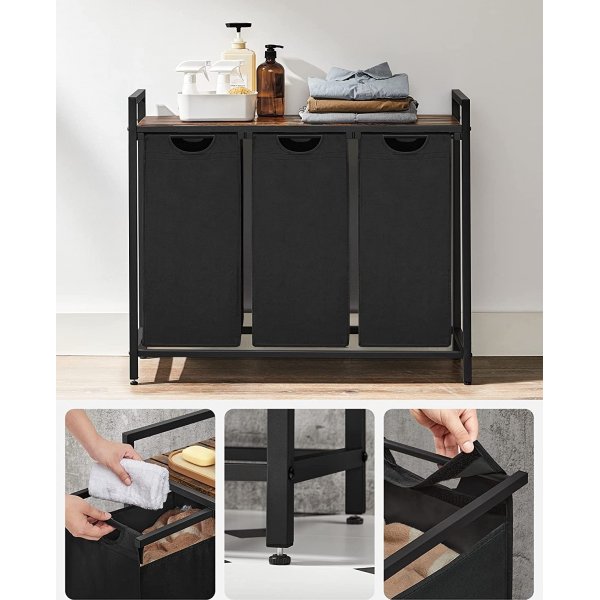 Ambrette Trio wasmand - Zwart/bruin Ambrette Trio wasmand - Zwart/bruin