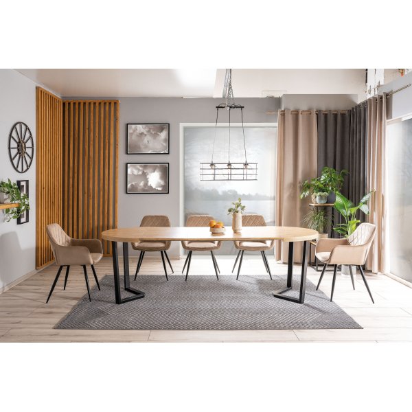 Table  manger Parker 100-250 cm - Chne/noir