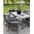 Groupe de repas Scottsdale : table 150 cm comprenant 4 fauteuils Valetta en rotin synthtique gris