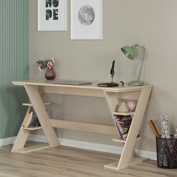 Lungo skrivbord 140 x 60 cm - Ljus ek Lungo skrivbord 140 x 60 cm - Ljus ek