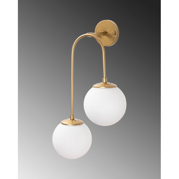 Klenod wandlamp 10585 - Goud/wit