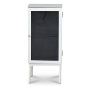 Table de chevet Revel blanche 75 cm avec porte battante  droite + Dtachant pour meubles