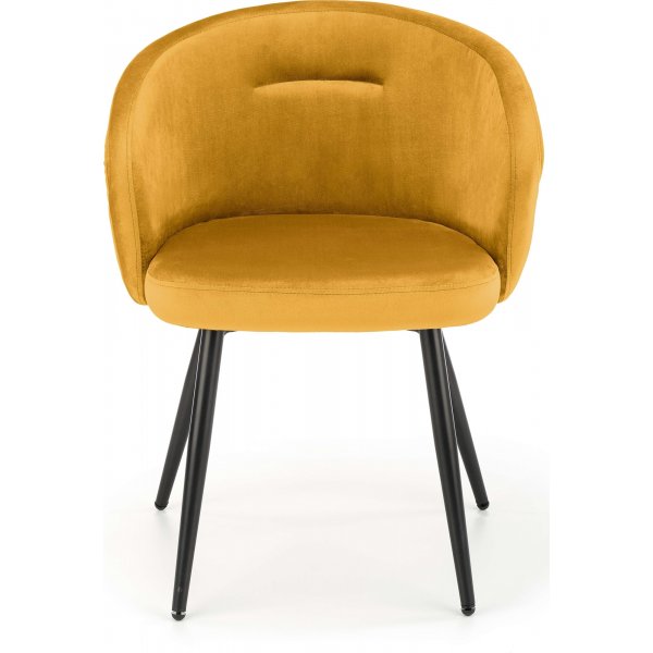 Fauteuil jaune avec pieds noirs