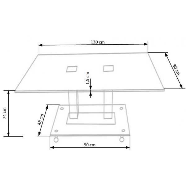 Phoenix bord 130 x 80 cm - Svart / Krom Phoenix bord 130 x 80 cm - Svart / Krom