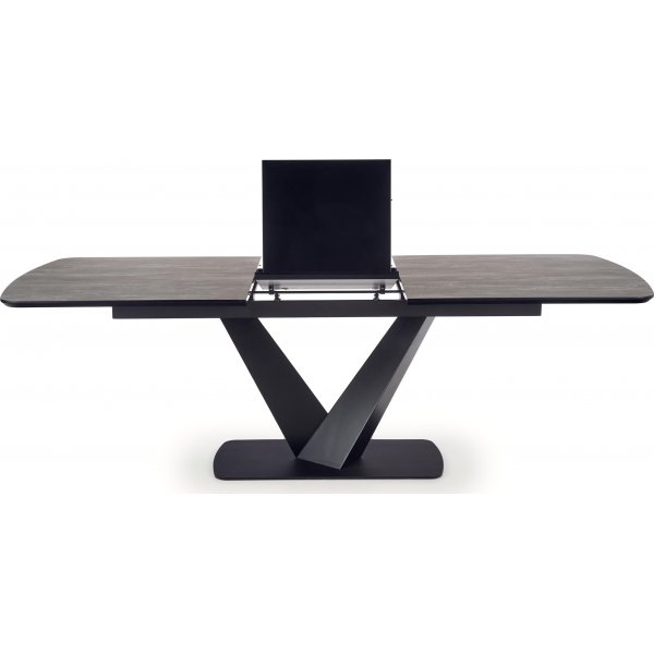 Table  manger Jaylynn 180-230 x 95 cm - Gris fonc/noir