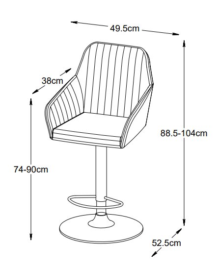 Tabouret de bar Blocks en PU noir hauteur d\\\'assise 75-89 cm Tabouret de bar Blocks en PU noir hauteur d\\\'assise 75-89 cm