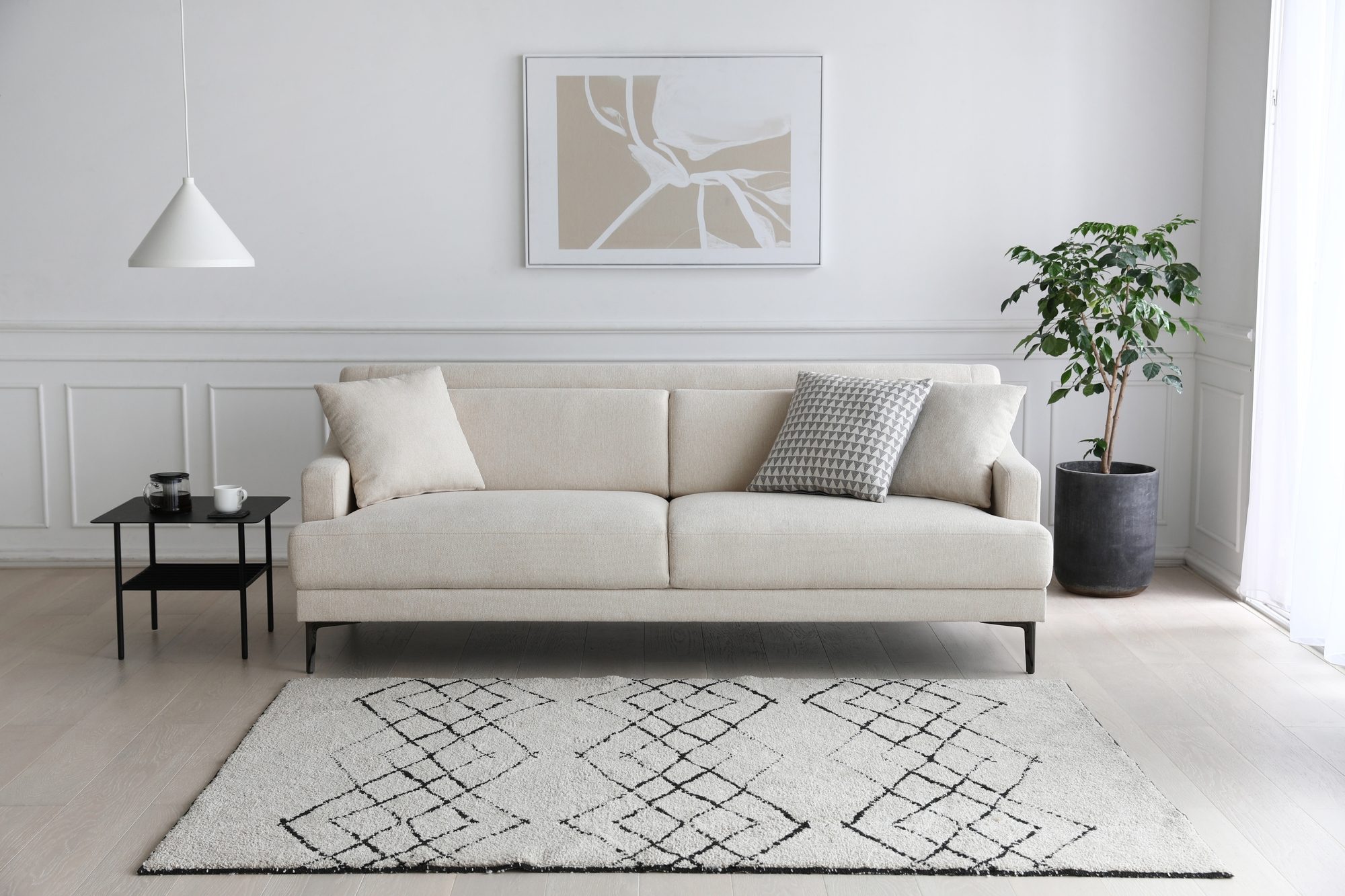 Soffa 3-sits beige modern - Hanna