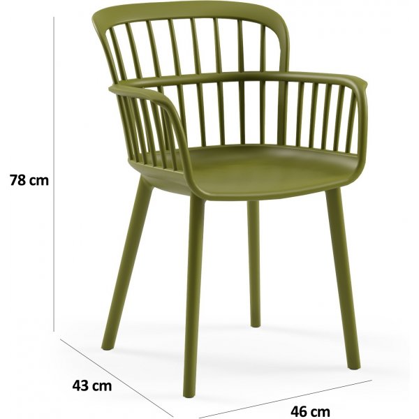 Lot de 2 chaises de salle à manger Eva - Kaki Lot de 2 chaises de salle à manger Eva - Kaki