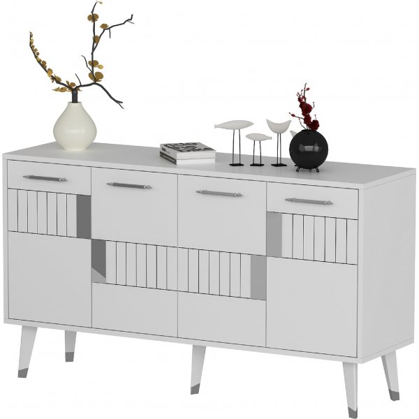 Buffet Moda - Blanc/argent Buffet Moda - Blanc/argent