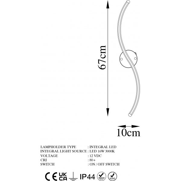 Yalla wandlamp - Zwart
