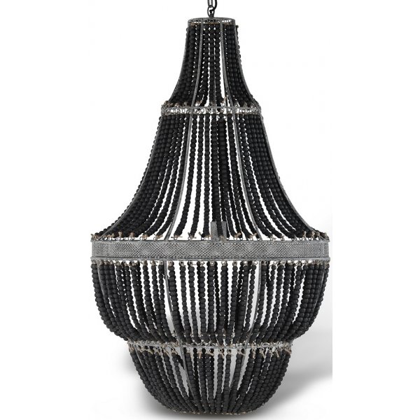 Stina Chandelier takkrona med svarta trkulor 110 cm hg